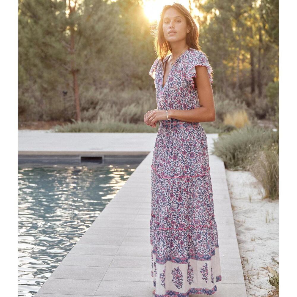 NEW M.A.B.E. della maxi dress in blue / pink - Picture 3 of 4